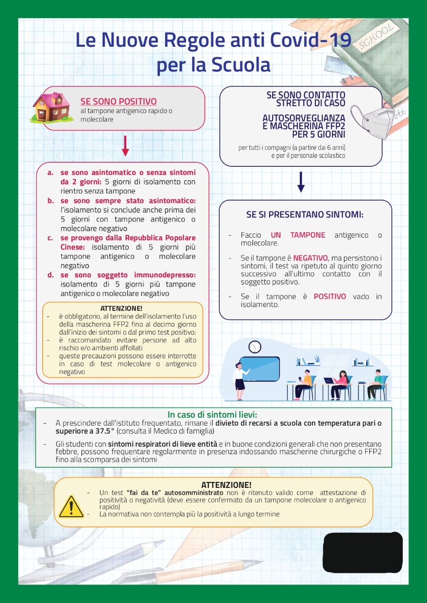 Aggiornamento delle modalità di gestione dei casi e dei contatti stretti di caso Covid 19